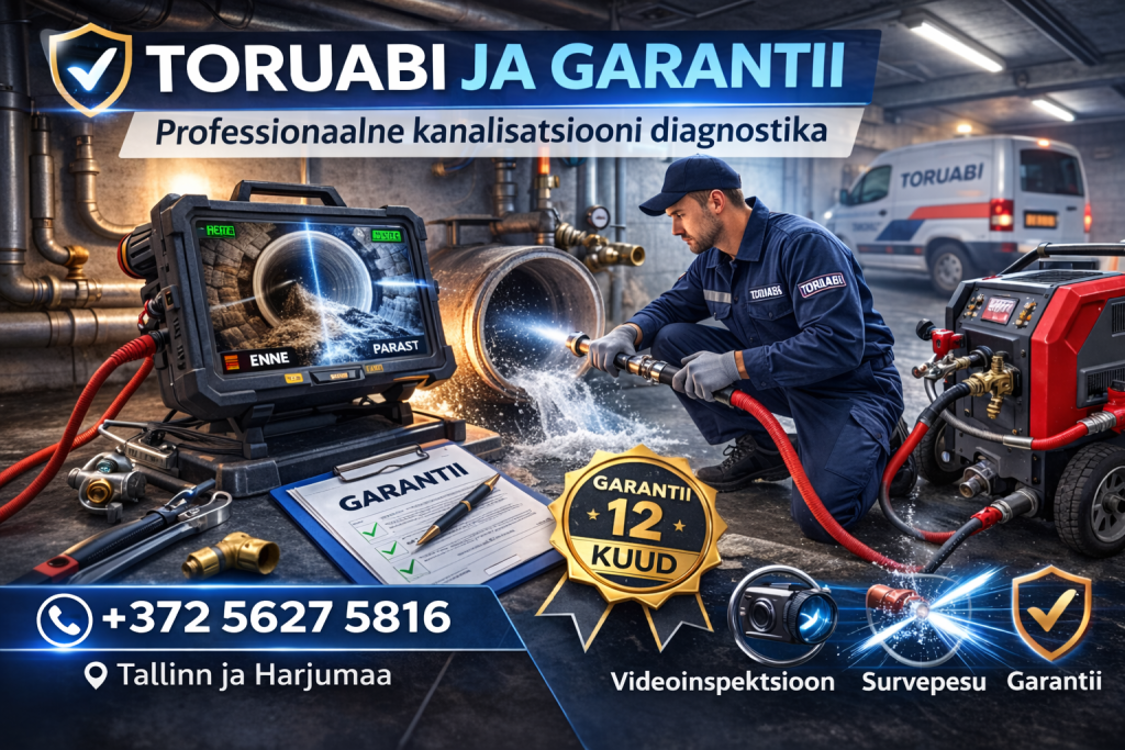 toruabi ja garantii – kanalisatsiooni diagnostika ja torude survepesu Tallinnas