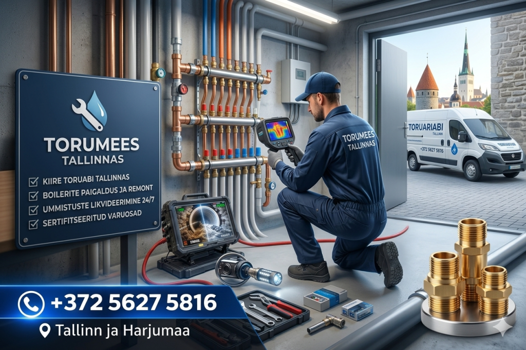 Toruabi Tallinnas – torumees teeb torustiku diagnostikat ja ummistuse likvideerimist