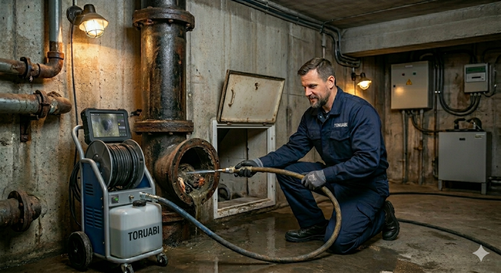 kanalisatsiooni puhastus Tallinnas – torustiku survepesu professionaalse torumehe poolt